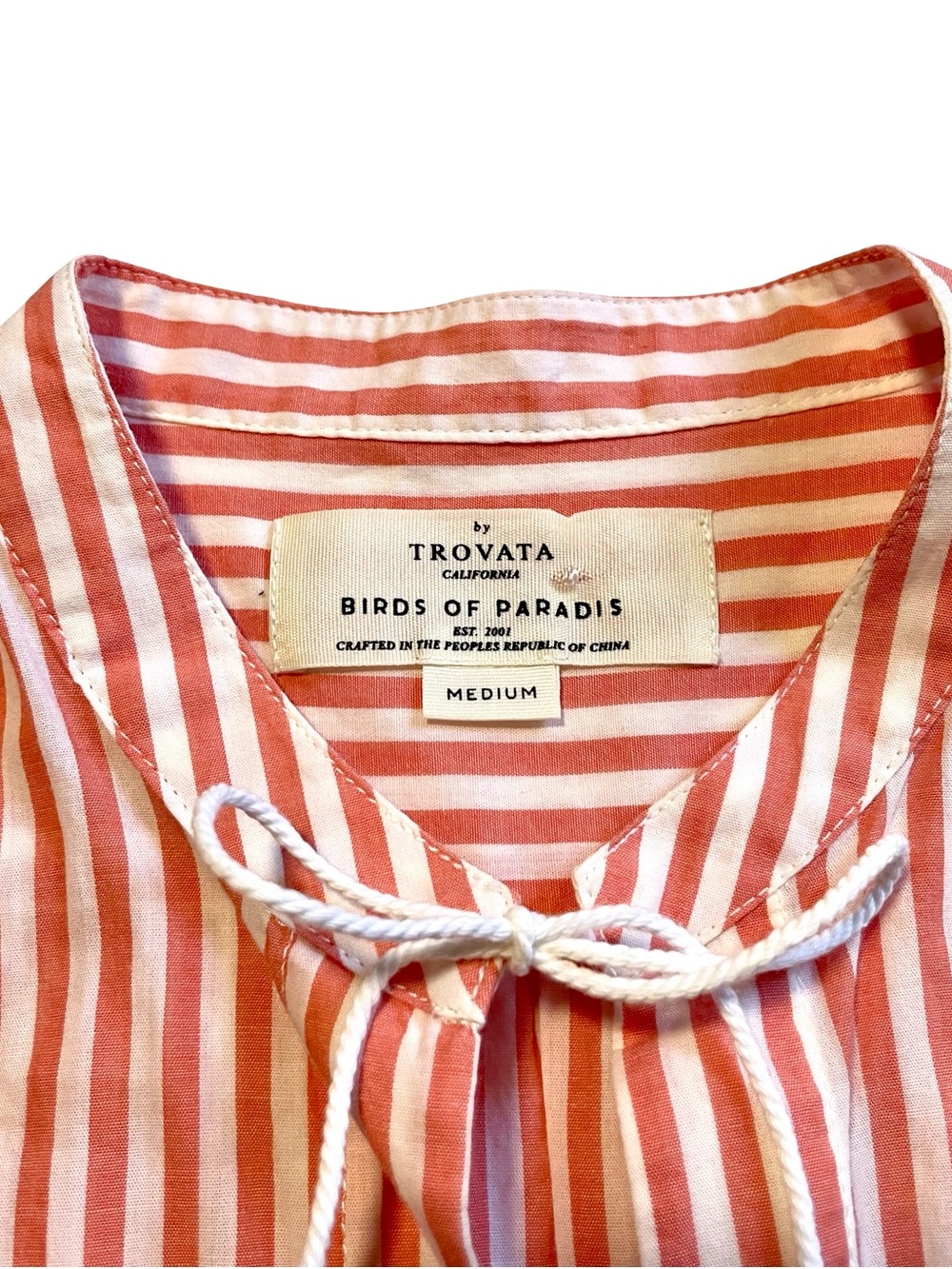 Birds of Paradis By Trovata Brett Striped Blouse Medium NWOT - Picture 4 of 6